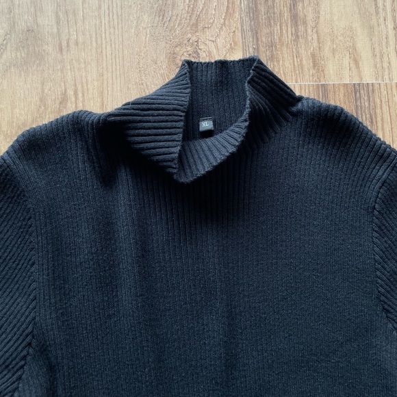 Women's Long Sleeve Ribbed Sweater Dress Turtleneck
Slim Fit Slit Midi - Picture 7 of 7